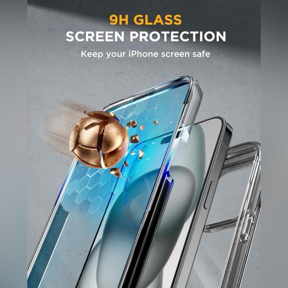 Miracase Glass Series for iPhone 15 Pro Phone Case for iPhone 15 Pro Clear Black - Picture 3 of 7